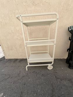 White metal rolling bar cart ikea storage plants crafting