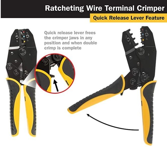 Professional-Grade Ratcheting Wire Crimper for Insulated Terminals