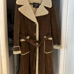 Suede Leather Coat Retro 