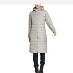 Eddie Bauer Ladies' Hooded Down Duffle Coat Women's Long Puffer..size L