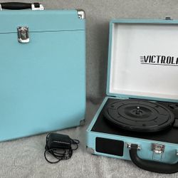 Victrola Record Player And Vinyl Storage Case Bundle
