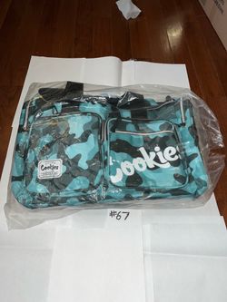 Cook Heritage smell proof duffel bag in blue and mint camouflage new with tags