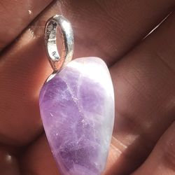 Chevron Amethyst Cabochon Pendant 