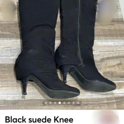 Black suede Knee high Boots, size 9