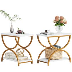 All New Set Of 2 End Table Rectangular Side Table