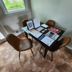 Moving Sale - Kitchen Table & Leather Chairs 