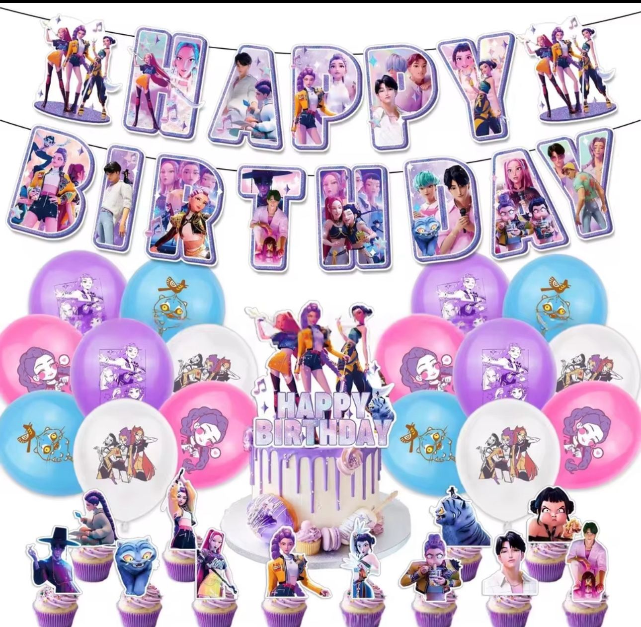Kpop Demon Hunter Birthday Decorations 