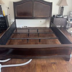 California King Wood Sleigh bed 