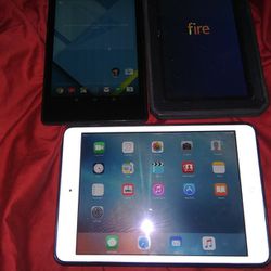 IPad Mini+amzon Fire + Asus Nexus 7 Tablet
