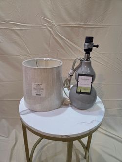 NEW Target Threshold Small Ceramic Gourd Table Lamp & Shade Set – Gray/Natural