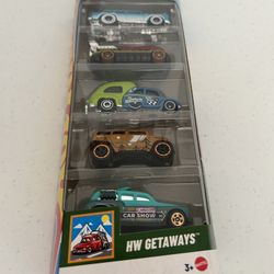 Pack of 5 JBJ77 Mattel Hot Wheels HW Getaways Hover Storm & Other Diecast Cars