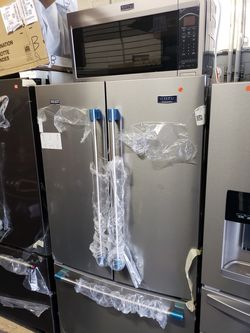 maytag fridge frenchdoor and microwave open box new 1 year company warranty side 36 ...fridge microwave over the range