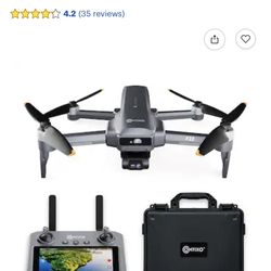 Contixo - F33 Vortex 4K GPS Drone with 2-Axis Gimbal, 6KM Range, 40-Min Flight, 5.5" HD Screen & Brushless Motor - Dark Gray