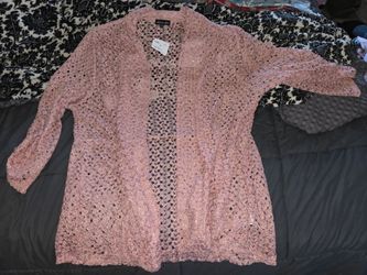 Size 2x...NEW, WITH TAGS  Olivia Blu,DUSTY ROSE mesh cover up