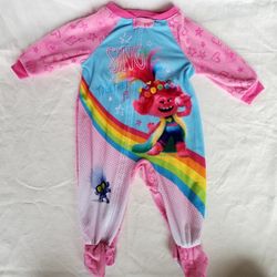 Trolls Footed Zip-up Pajama Baby Girl Size 12 month