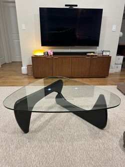 Noguchi Style Glass Coffee Table