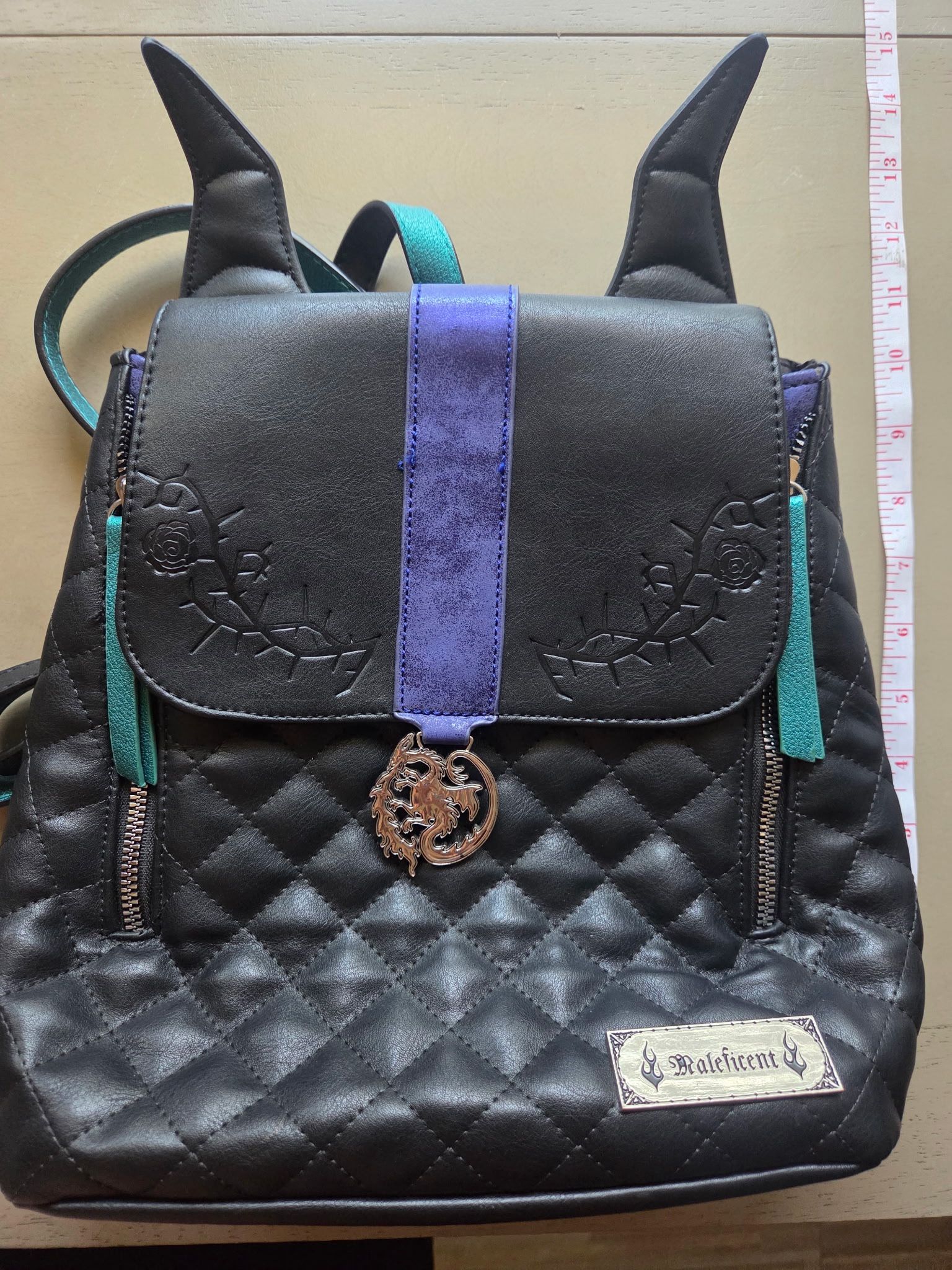 Disney Villains Maleficent Small Black Backpack With Horns