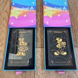 ARRIBAS BROS DISNEY DISNEYLAND 70TH ANNIVERSARY MICKEY & MINNIE GLASS CARD SET