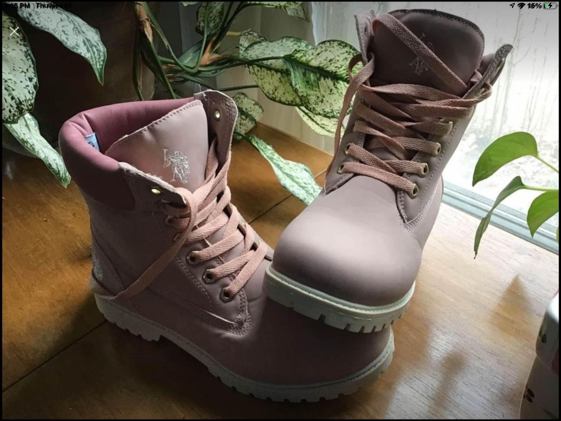 US POLO ASSN WOMENS WORK/HIKING BOOTS. NEW. PINK