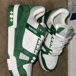 Louis Vuitton Trainer 'Green Monogram Denim