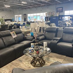 4TH OF JULY SALE🚨🇺🇸 Black 3 Pc Sofa Loveseat W Accent Chair 🖤📦 $1,899
