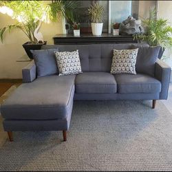Dark Gray Mid-Century Modern Sectional Sofa