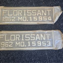 New Oldstock License Plates Painted Tin