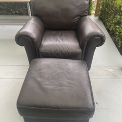 Leather Sofa With Ottoman 