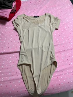 Tan short sleeve bodysuit #bodysuit #lingerie