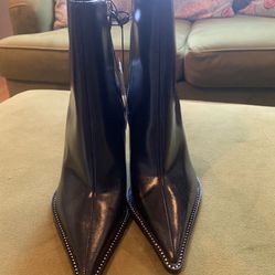 Zara Black Faux Leather Women’s Booties 6.5 