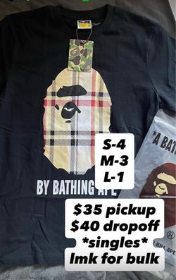 Black burberry bape tee