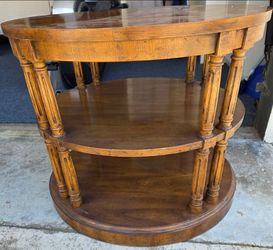 Vintage Heritage 3 tier Oval Wood Side Table