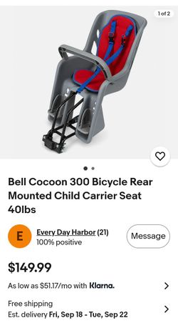 Bell Cocoon 300 Rear Bike Child Carrier Seat NEW .