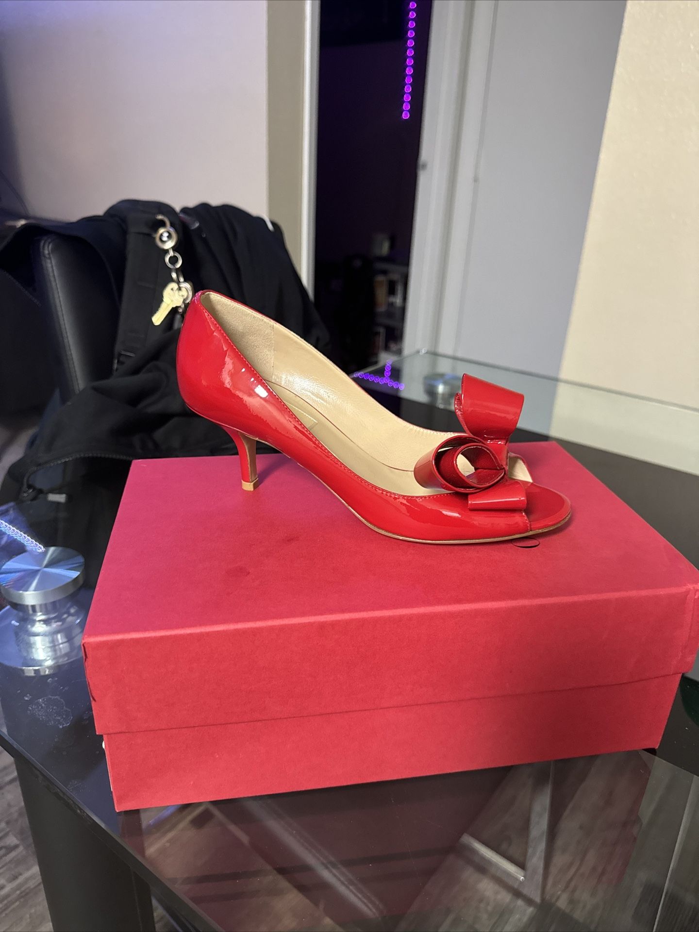 Valentino Garavani Red Leather Bow