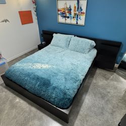 IKEA Malm Queen Platform Bed with Nighstands