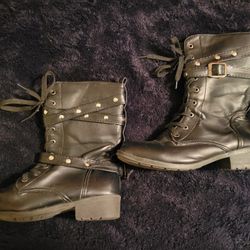 Banded Black Boots Women's 8.5