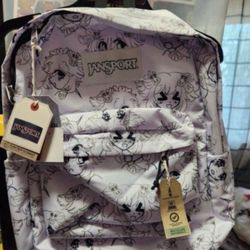 White Anime Jansport Backpack