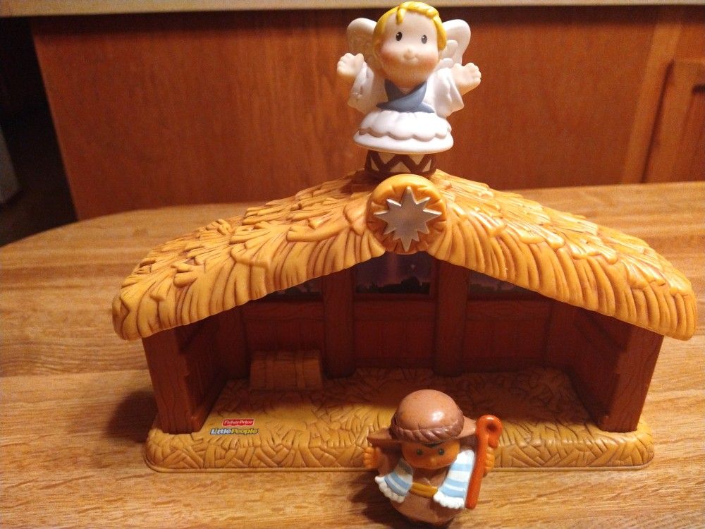 Fisher Price Little People Nativity. Stable, Angel And Shepherd
