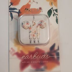Delias Floral Ear Buds With Mic Volume Control