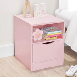 Kids Pink Nightstand with Drawer – Cute & Functional Storage! | NEW in Box ✨