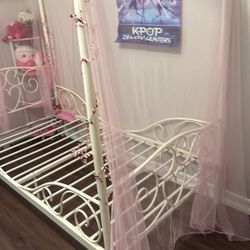 Canopy Twin Size Bed All Metal Frame 