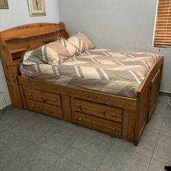 Full Size Solid Wood Bed And Mattress 2 Beds 250 Ea Obo 