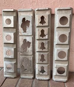 Antique Steel Candy / Chocolate Molds SANTA CLAUS Christmas Bell & Christmas Balls Molds