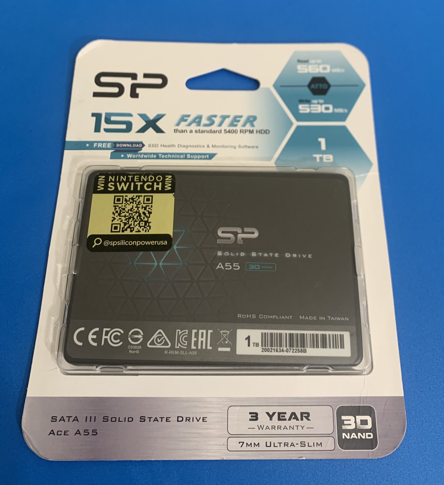 Silicon Power 1TB SSD 3D NAND A55 SLC Cache Performance Boost SATA III 2.5" 7mm