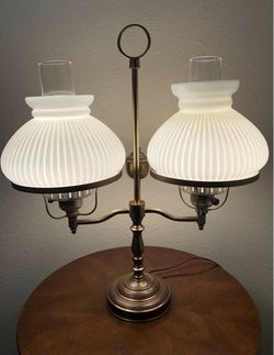 Double Student Brass Table Lamp