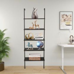 Ladder Bookshelf, 23.6" W x 11.8" D x 70.8" H, with 