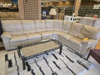 Tan Leather 4 Piece Sectional