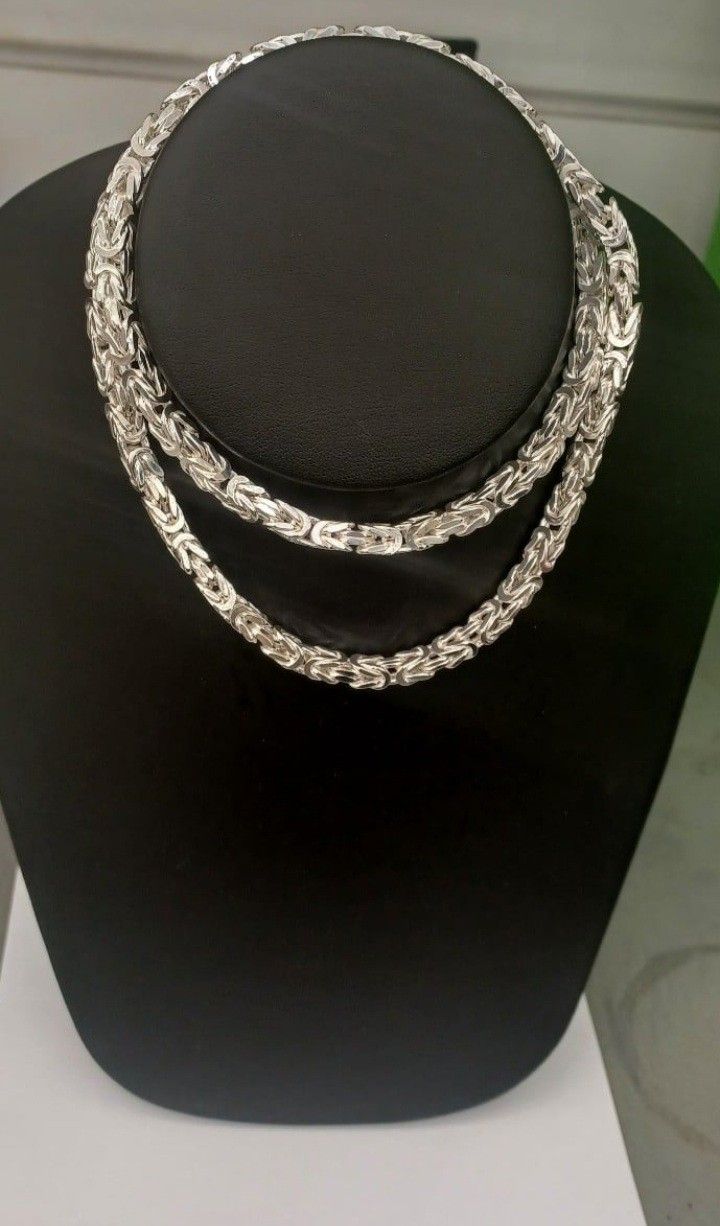 925 Sterling Silver Byzantine Chain 24 Inches