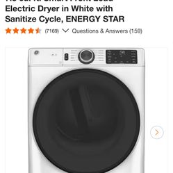 GE Brand New Inbox Electric Dryer Model GFD55ESSNWW