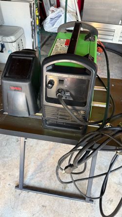 Green MIG Welder with Hobart Welding Helmet